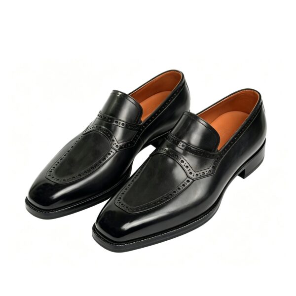 GRANDMARK penny loafer men's dress shoes, three-quarter view, white background