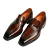 GRANDMARK penny loafer men's dress shoes, three-quarter view, white background