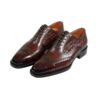 GRANDMARK croc-embossed oxford men's dress shoes, three-quarter view, white background