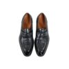 GRANDMARK croc-embossed penny loafer men's dress shoes, top view, white background