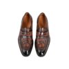 GRANDMARK croc-embossed penny loafer men's dress shoes, top view, white background