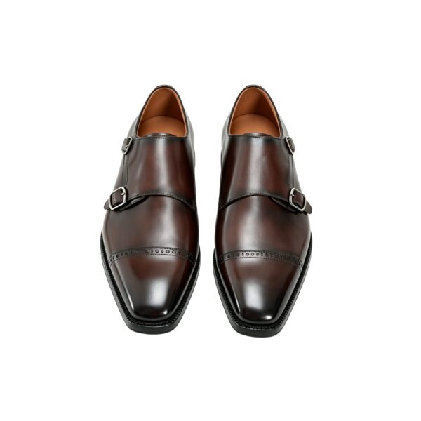 double-monk-strap-main-2 GRANDMARK double monk strap men's dress shoes, three-quarter view, white background