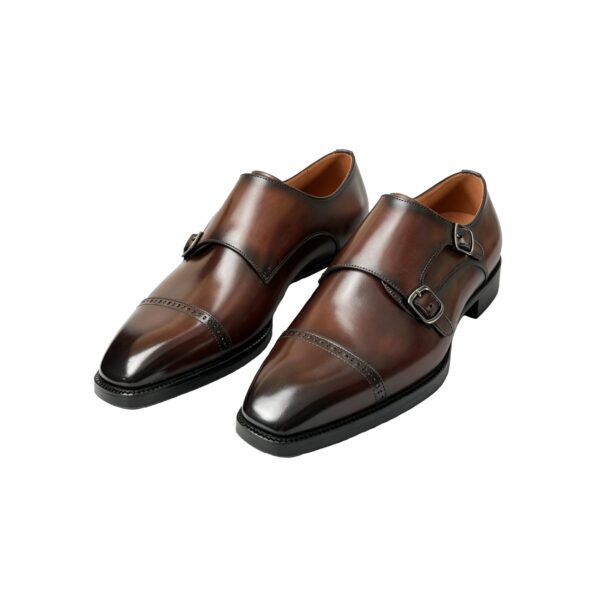 double-monk-strap-side-2 GRANDMARK double monk strap men's dress shoes, side profile, white background