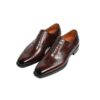 GRANDMARK wingtip brogue oxford men's dress shoes, three-quarter view, white background