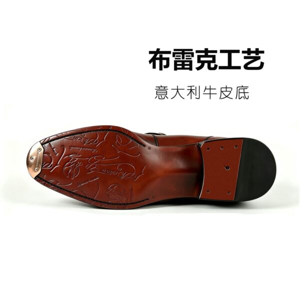 GRANDMARK patina penny loafer men's dress shoes, Blake-stitched leather sole, white background