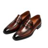 plain-penny-loafer-main-2 GRANDMARK penny loafer men's dress shoes, three-quarter view, white background