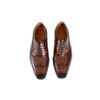 GRANDMARK wingtip oxford men's dress shoes, top view, white background