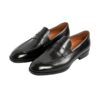 GRANDMARK round-toe penny loafer men's dress shoes, three-quarter view, white background