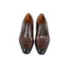 GRANDMARK semi-brogue cap-toe oxford men's dress shoes, top view, white background