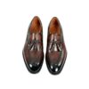 GRANDMARK braided-knot tassel loafer men's dress shoes, top view, white background