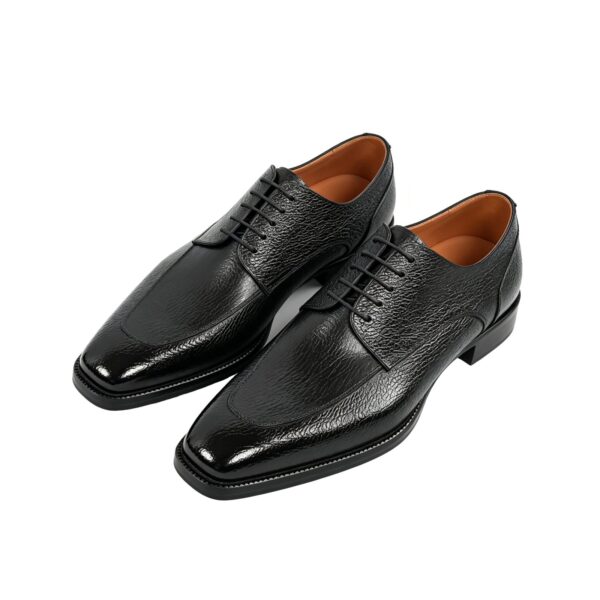 textured-apron-derby-main-1 GRANDMARK apron derby men's dress shoes, three-quarter view, white background