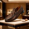 Ostrich-Print Horsebit Loafer detail, model 2881-13