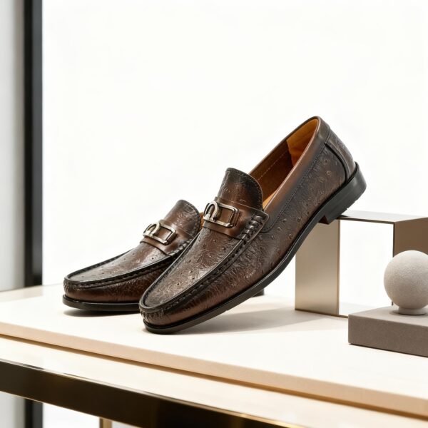 Ostrich-Print Horsebit Loafer detail, model 2881-13