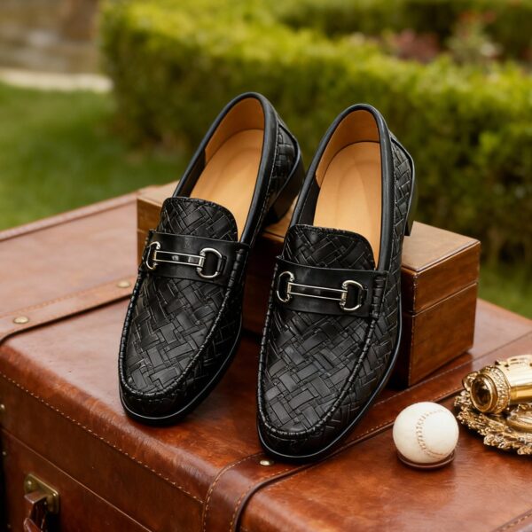 Woven-Emboss Horsebit Loafer detail, model 2881-19