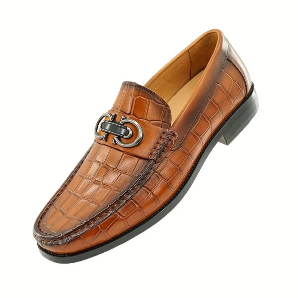 Croc-Embossed Horsebit Loafer detail, model 2881-24