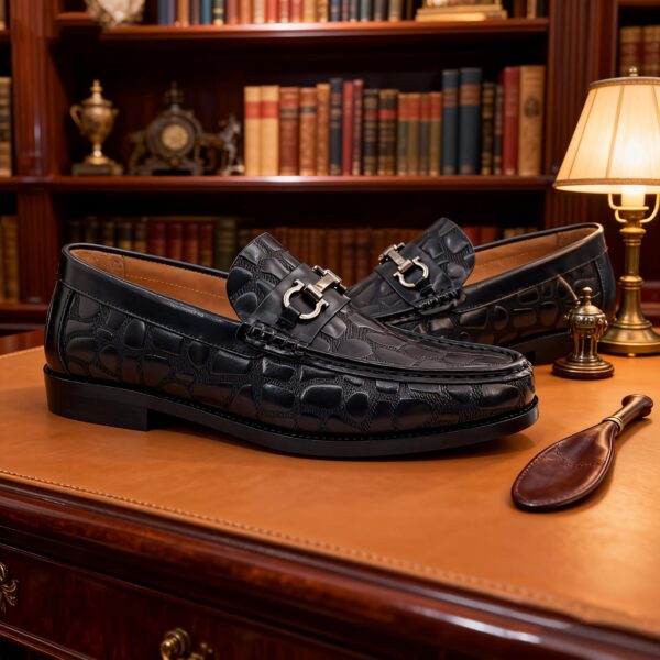 Deep-Croc Horsebit Loafer detail, model 2881-26