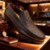 Croc-Embossed Slip-On Loafer detail, model 2881-29