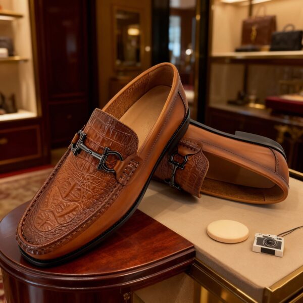 Museum-Croc Horsebit Loafer detail, model 2881-30