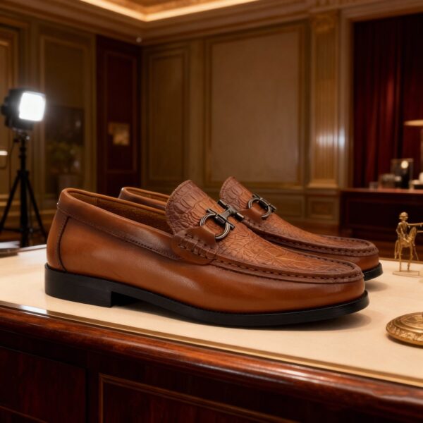 Museum-Croc Horsebit Loafer detail, model 2881-30