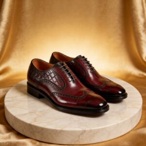 Croc-Embossed Oxford men's formal leather dress shoe, GRANDMARK promotional photo Croc-Embossed Oxford men's formal leather dress shoe, GRANDMARK promotional photo
