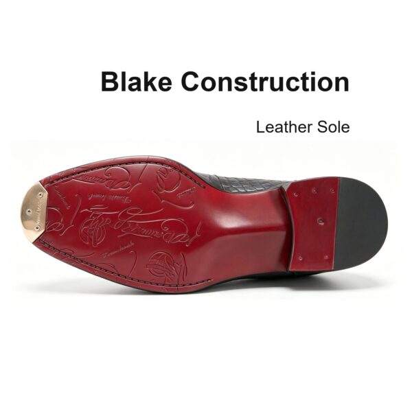 Croc-Embossed Penny Loafer leather sole, Blake construction