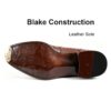 Croc-Embossed Penny Loafer leather sole, Blake construction