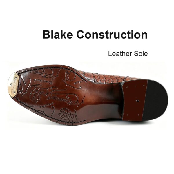 Croc-Embossed Penny Loafer leather sole, Blake construction