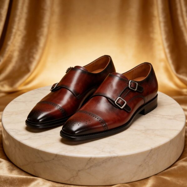 Double Monk Strap men's formal leather dress shoe, GRANDMARK promotional photo Double Monk Strap men's formal leather dress shoe, GRANDMARK promotional photo