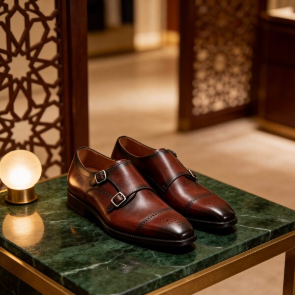 Double Monk Strap men's formal leather dress shoe, GRANDMARK promotional photo Double Monk Strap men's formal leather dress shoe, GRANDMARK promotional photo