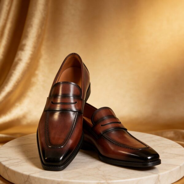 Plain Penny Loafer men's formal leather dress shoe, GRANDMARK promotional photo Plain Penny Loafer men's formal leather dress shoe, GRANDMARK promotional photo