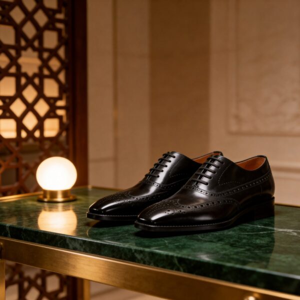 Polished Wingtip Oxford men's formal leather dress shoe, GRANDMARK promotional photo
