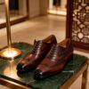 Polished Wingtip Oxford men's formal leather dress shoe, GRANDMARK promotional photo
