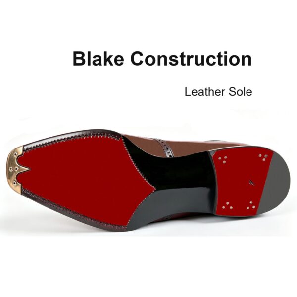 Polished Wingtip Oxford leather sole, Blake construction