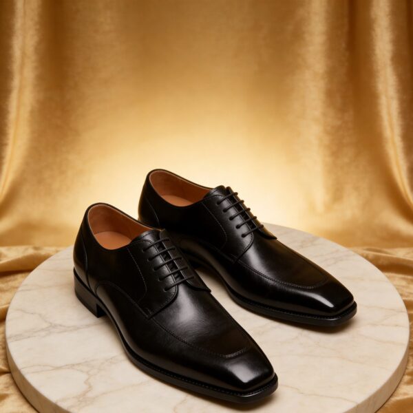 Textured Apron Derby men's formal leather dress shoe, GRANDMARK promotional photo Textured Apron Derby men's formal leather dress shoe, GRANDMARK promotional photo